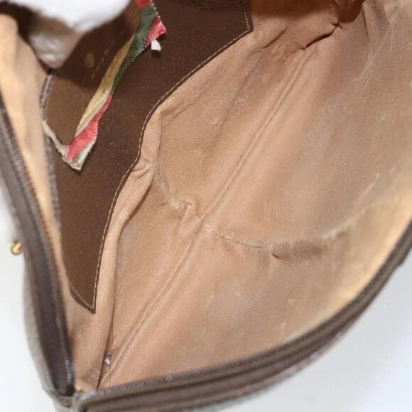 GUCCI GG Supreme Web Sherry Line Bag PVC Beige Gold 904 02 047 Auth 142439 - Picture 12 of 16